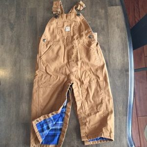 Flannel lined Carhartt overalls